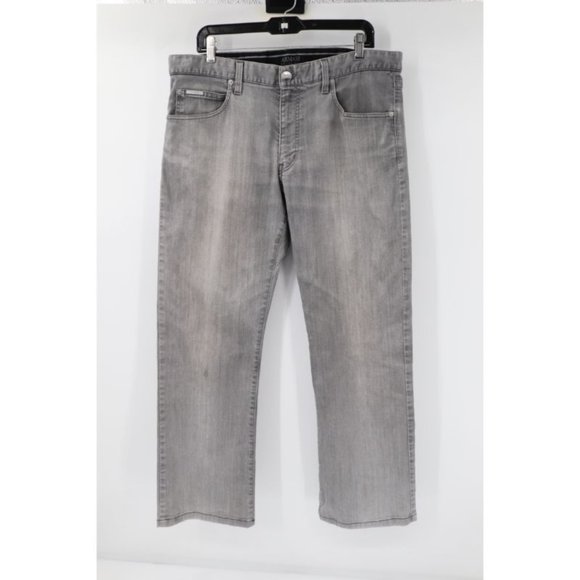 ARMANI COLLEZIONI Jeans Mens 36 L27 Gray Denim Straight Leg Made in Italy pocket - Picture 1 of 12